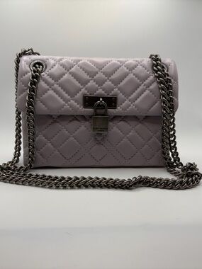 Kurt Geiger Quilted Lilac Crossbody Bag with Padlock